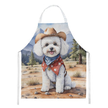 Load image into Gallery viewer, Bichon Frise Cowboy Welcome Apron – Artist-Designed Kitchen, BBQ &amp; Craft Apron