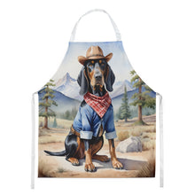 Load image into Gallery viewer, Black and Tan Coonhound Cowboy Welcome Apron – Artist-Designed Kitchen, BBQ &amp; Craft Apron