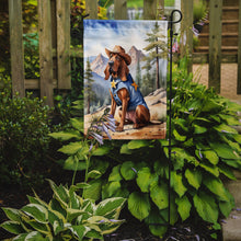 Load image into Gallery viewer, Bloodhound Cowboy Welcome Garden Flag – Western Dog Yard Decor with Mountain Landscape