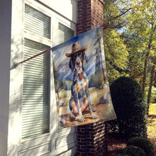 Load image into Gallery viewer, Bluetick Coonhound Cowboy Welcome House Flag