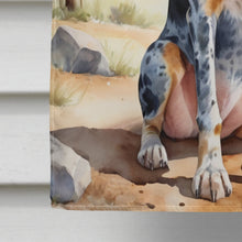 Load image into Gallery viewer, Bluetick Coonhound Cowboy Welcome House Flag