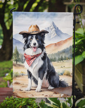 Load image into Gallery viewer, Border Collie Cowboy Welcome Garden Flag – Western Dog Yard Decor with Mountain Landscape