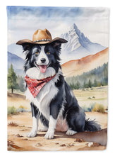 Load image into Gallery viewer, Border Collie Cowboy Welcome Garden Flag – Western Dog Yard Decor with Mountain Landscape