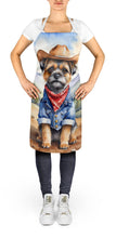 Load image into Gallery viewer, Border Terrier Cowboy Welcome Apron – Artist-Designed Kitchen, BBQ &amp; Craft Apron
