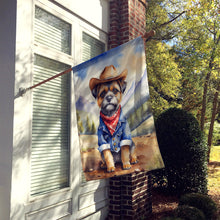 Load image into Gallery viewer, Border Terrier Cowboy Welcome House Flag