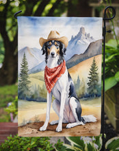 Load image into Gallery viewer, Borzoi Cowboy Welcome Garden Flag – Western Dog Yard Decor with Mountain Landscape