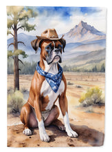 Load image into Gallery viewer, Boxer Cowboy Welcome House Flag