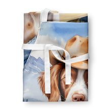 Load image into Gallery viewer, Brittany Spaniel Cowboy Welcome Apron – Artist-Designed Kitchen, BBQ &amp; Craft Apron