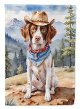Load image into Gallery viewer, Brittany Spaniel Cowboy Welcome House Flag