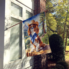 Load image into Gallery viewer, Cavalier Spaniel Cowboy Welcome House Flag
