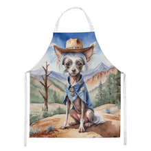 Load image into Gallery viewer, Chinese Crested Cowboy Welcome Apron – Artist-Designed Kitchen, BBQ &amp; Craft Apron