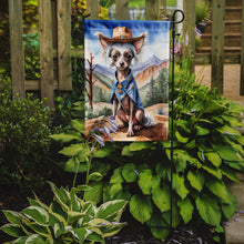 Load image into Gallery viewer, Chinese Crested Cowboy Welcome Garden Flag – Western Dog Yard Decor with Mountain Landscape