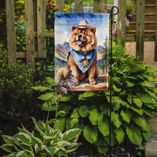 Load image into Gallery viewer, Chow Chow Cowboy Welcome Garden Flag – Western Dog Yard Decor with Mountain Landscape