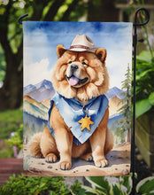 Load image into Gallery viewer, Chow Chow Cowboy Welcome Garden Flag – Western Dog Yard Decor with Mountain Landscape