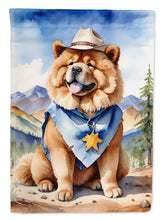 Load image into Gallery viewer, Chow Chow Cowboy Welcome Garden Flag – Western Dog Yard Decor with Mountain Landscape