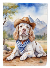 Load image into Gallery viewer, Clumber Spaniel Cowboy Welcome House Flag