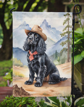 Load image into Gallery viewer, Cocker Spaniel Cowboy Welcome Garden Flag – Western Dog Yard Decor with Mountain Landscape