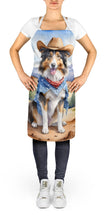 Load image into Gallery viewer, Collie Cowboy Welcome Apron – Artist-Designed Kitchen, BBQ &amp; Craft Apron