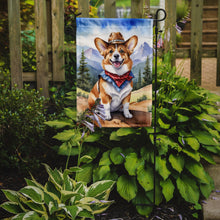 Load image into Gallery viewer, Corgi Cowboy Welcome Garden Flag – Western Dog Yard Decor with Mountain Landscape