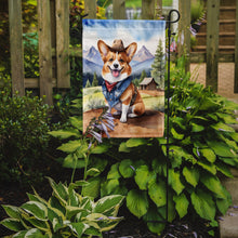 Load image into Gallery viewer, Corgi Cowboy Welcome Garden Flag – Western Dog Yard Decor with Mountain Landscape