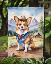 Load image into Gallery viewer, Corgi Cowboy Welcome Garden Flag – Western Dog Yard Decor with Mountain Landscape