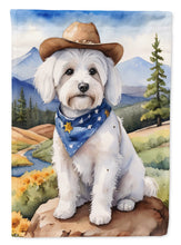 Load image into Gallery viewer, Coton de Tulear Cowboy Welcome House Flag