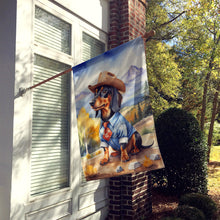 Load image into Gallery viewer, Dachshund Cowboy Welcome House Flag