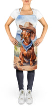 Load image into Gallery viewer, Dachshund Cowboy Welcome Apron – Artist-Designed Kitchen, BBQ &amp; Craft Apron