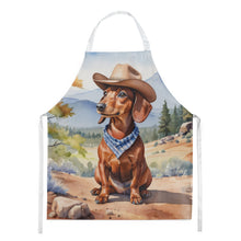 Load image into Gallery viewer, Dachshund Cowboy Welcome Apron – Artist-Designed Kitchen, BBQ &amp; Craft Apron