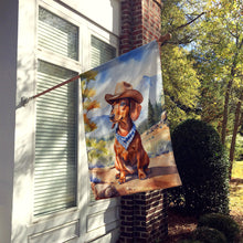 Load image into Gallery viewer, Dachshund Cowboy Welcome House Flag
