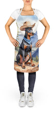 Load image into Gallery viewer, Doberman Pinscher Cowboy Welcome Apron – Artist-Designed Kitchen, BBQ &amp; Craft Apron