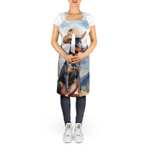 Load image into Gallery viewer, Doberman Pinscher Cowboy Welcome Apron – Artist-Designed Kitchen, BBQ &amp; Craft Apron