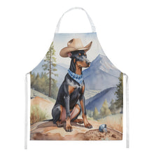 Load image into Gallery viewer, Doberman Pinscher Cowboy Welcome Apron – Artist-Designed Kitchen, BBQ &amp; Craft Apron