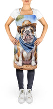Load image into Gallery viewer, English Bulldog Cowboy Welcome Apron – Artist-Designed Kitchen, BBQ &amp; Craft Apron