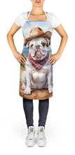 Load image into Gallery viewer, English Bulldog Cowboy Welcome Apron – Artist-Designed Kitchen, BBQ &amp; Craft Apron