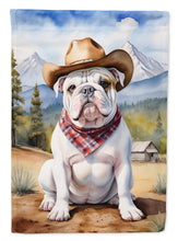 Load image into Gallery viewer, English Bulldog Cowboy Welcome House Flag