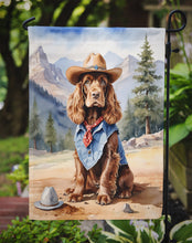 Load image into Gallery viewer, English Cocker Spaniel Cowboy Welcome Garden Flag – Western Dog Yard Decor with Mountain Landscape