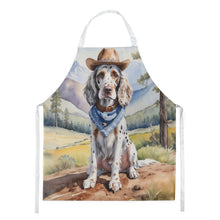 Load image into Gallery viewer, English Setter Cowboy Welcome Apron – Artist-Designed Kitchen, BBQ &amp; Craft Apron