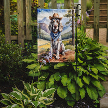 Load image into Gallery viewer, English Setter Cowboy Welcome Garden Flag – Western Dog Yard Decor with Mountain Landscape