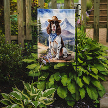 Load image into Gallery viewer, English Springer Spaniel Cowboy Welcome Garden Flag – Western Dog Yard Decor with Mountain Landscape