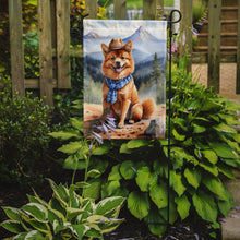 Load image into Gallery viewer, Finnish Spitz Cowboy Welcome Garden Flag – Western Dog Yard Decor with Mountain Landscape
