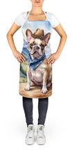 Load image into Gallery viewer, French Bulldog Cowboy Welcome Apron – Artist-Designed Kitchen, BBQ &amp; Craft Apron