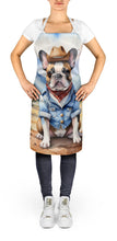Load image into Gallery viewer, French Bulldog Cowboy Welcome Apron – Artist-Designed Kitchen, BBQ &amp; Craft Apron