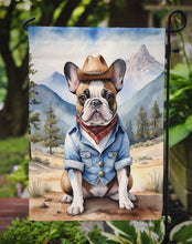 Load image into Gallery viewer, French Bulldog Cowboy Welcome Garden Flag – Western Dog Yard Decor with Mountain Landscape