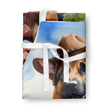 Load image into Gallery viewer, German Shepherd Cowboy Welcome Apron – Artist-Designed Kitchen, BBQ &amp; Craft Apron