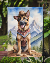 Load image into Gallery viewer, German Shepherd Cowboy Welcome Garden Flag – Western Dog Yard Decor with Mountain Landscape
