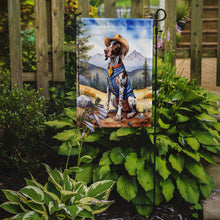 Load image into Gallery viewer, German Shorthaired Pointer Cowboy Welcome Garden Flag – Western Dog Yard Decor with Mountain Landscape