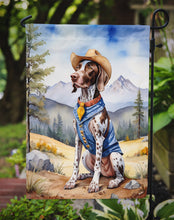 Load image into Gallery viewer, German Shorthaired Pointer Cowboy Welcome Garden Flag – Western Dog Yard Decor with Mountain Landscape