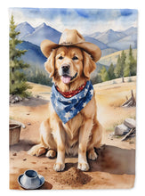 Load image into Gallery viewer, Golden Retriever Cowboy Welcome Garden Flag – Western Dog Yard Decor with Mountain Landscape