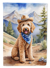 Load image into Gallery viewer, Goldendoodle Cowboy Welcome House Flag